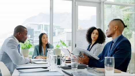 Reuniones,-Documentos-Y-Trabajo-En-Equipo-De-Gente-De-Negocios