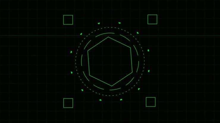 Animated Green Hexagonal HUD Interface Element
