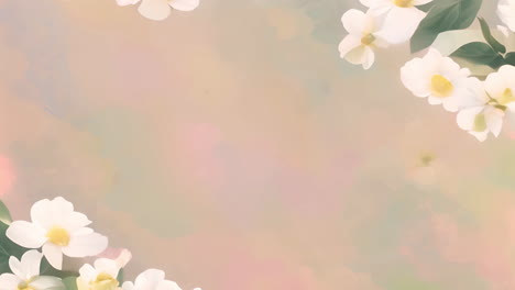 soft pastel background with white floral borders