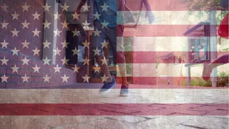 American-flag-with-children-running