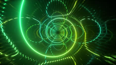 neon green spiral tunnel