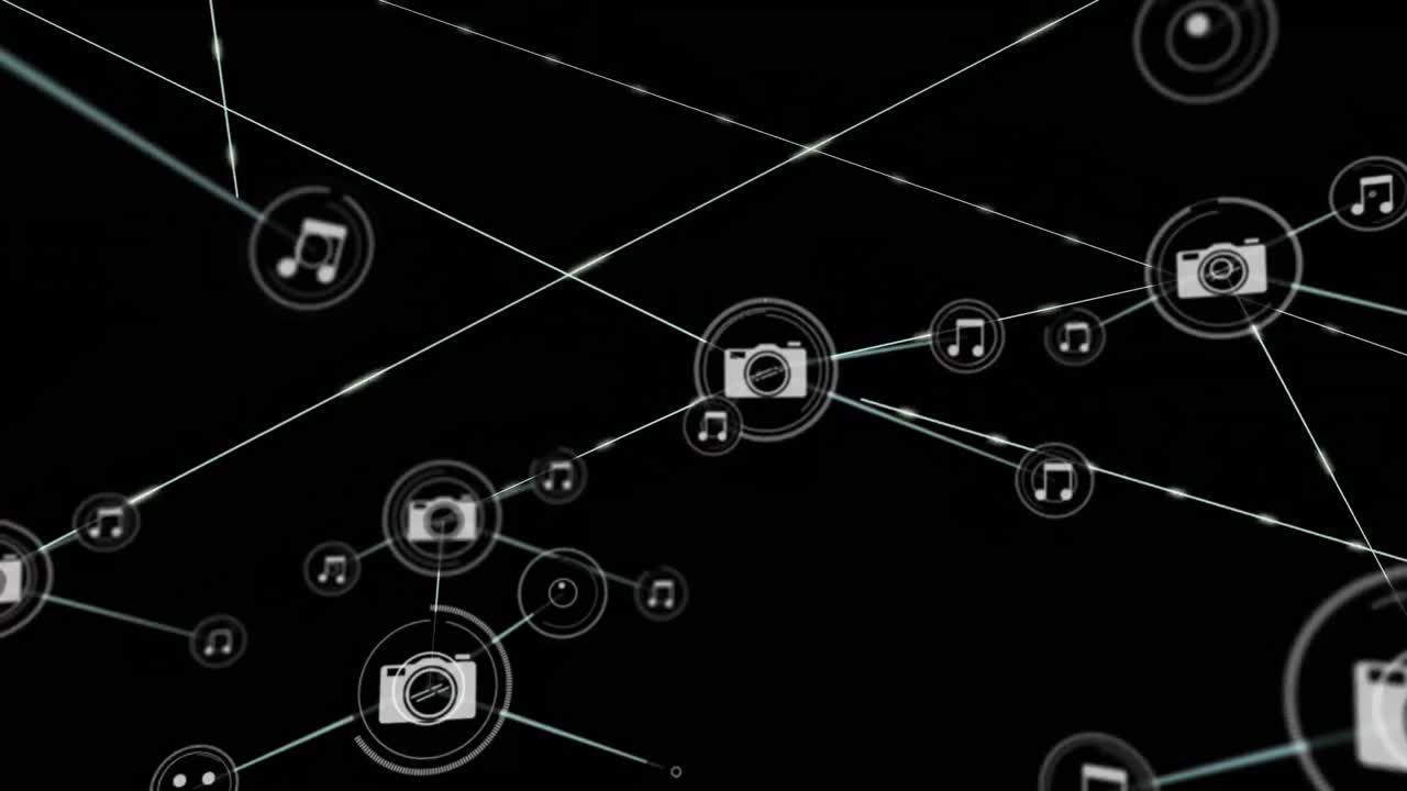 conectores que se mueven sobre un fondo negro