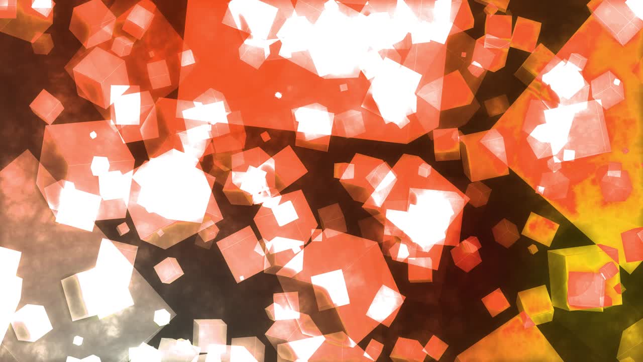 gráficos de movimiento de animación de partículas flotantes del cubo