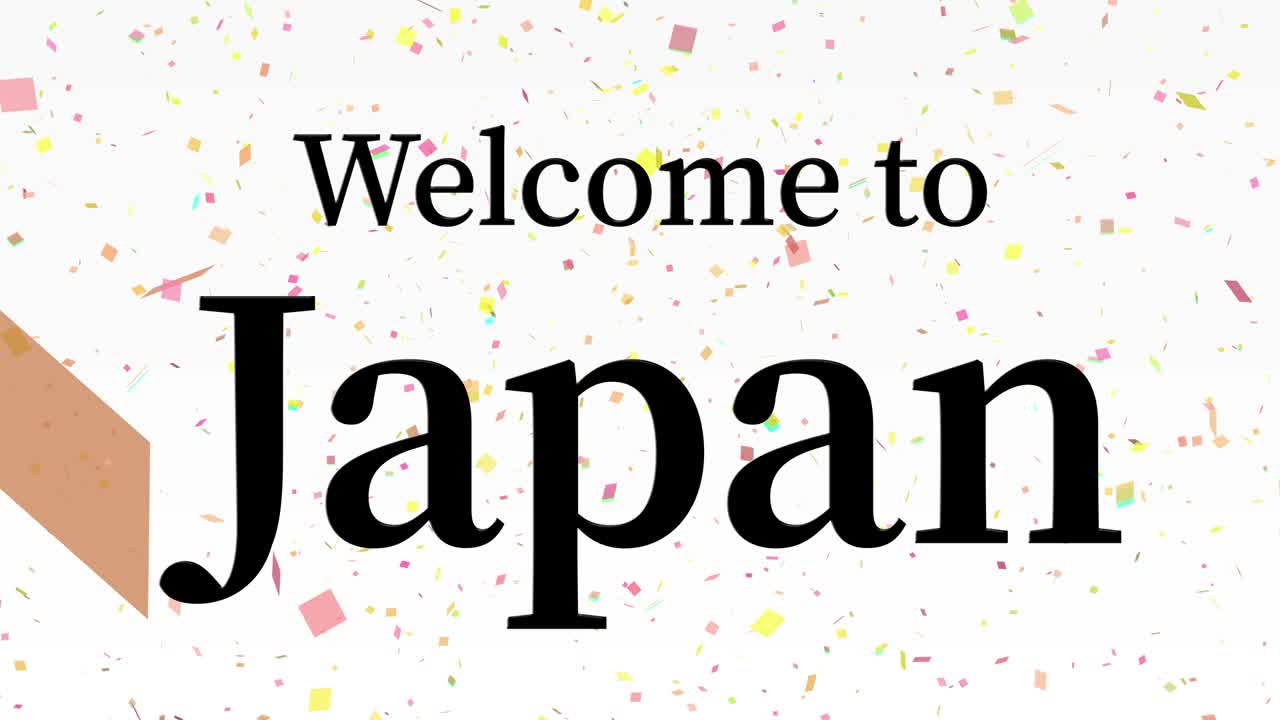 일본에 오신 것을 환영합니다 문자 애니메이션 모션 그래픽