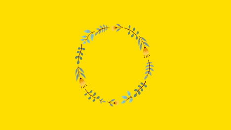 animation of flowers spinning in hypnotic motion on yellow background