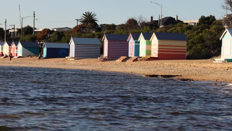 brighton beach huts with calm sea view