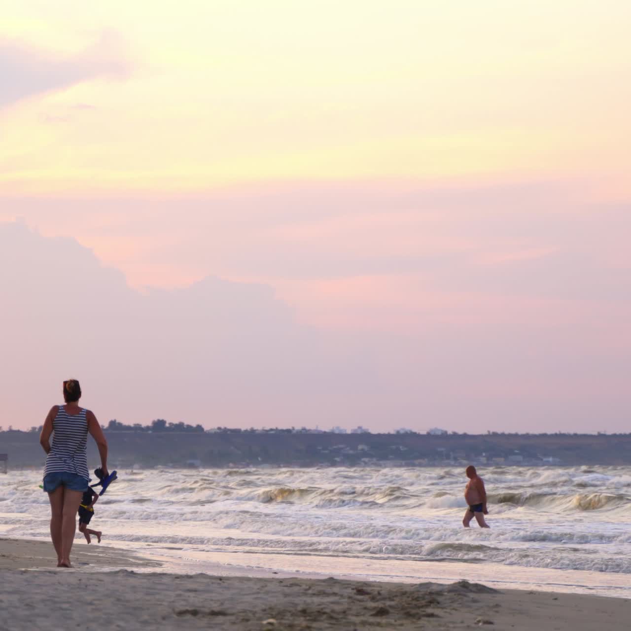 View of people on beach