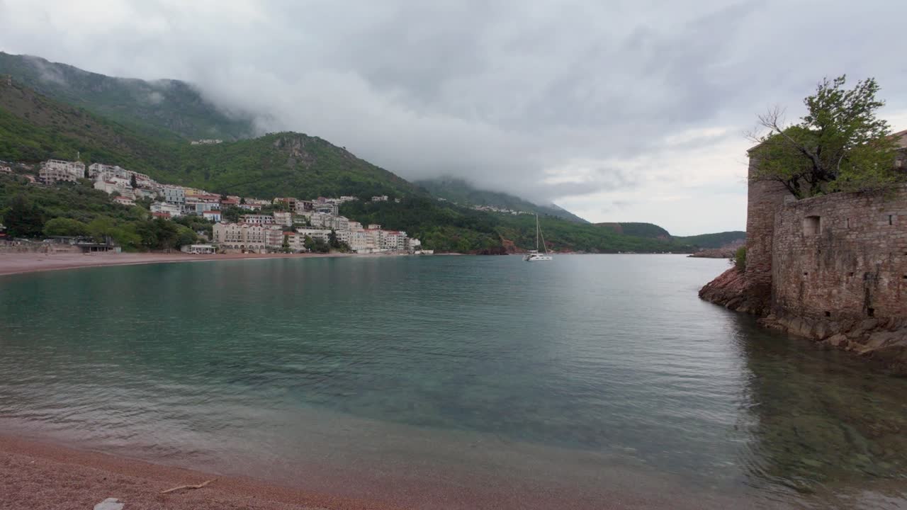 Moody Weather Over Sveti Stefan and Stari Grad Montenegro