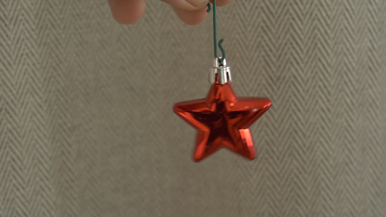 adorno navideño rojo colgante con forma de estrella