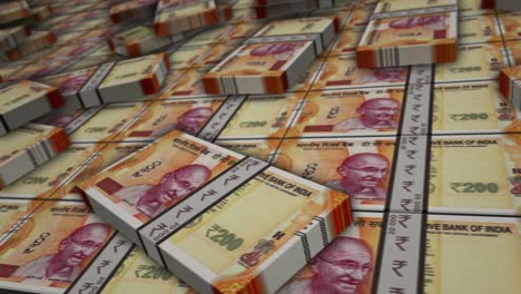 indian rupee money banknote pack loop animation