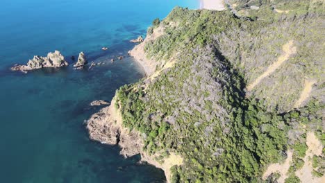 Aerial-tilt-up-of-New-Zealand-landscape