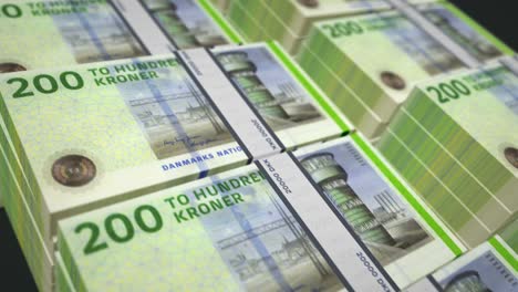 billetes de dinero de la corona danesa envueltos en un bucle sin costuras