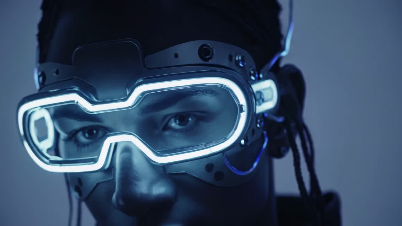 미래의 반이는 vr 안경을 입은 여자