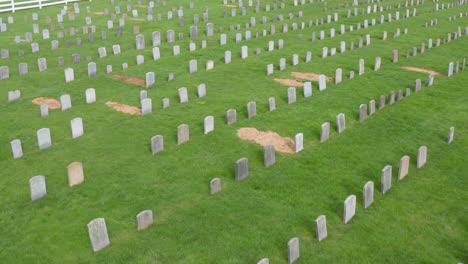 aerial of mennonite amish cemetery in lancaster county pa usa