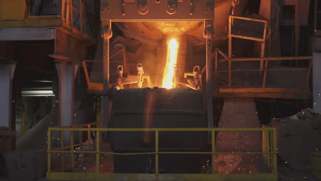 molten metal pouring in a factory
