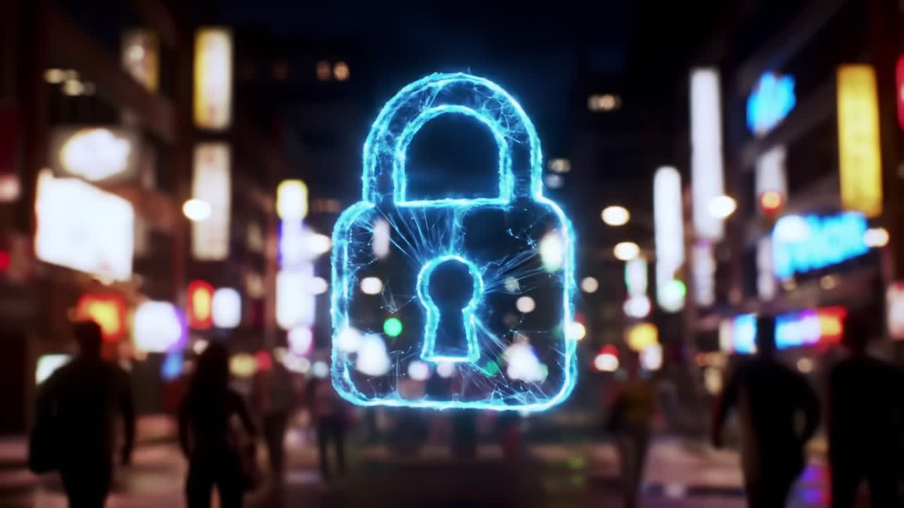 Futuristic Security Lock in Night City