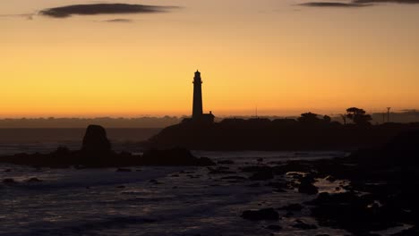 Pescadero-Pigeon-Point-Light-House-Bei-Sonnenuntergang,-Kalifornien-11