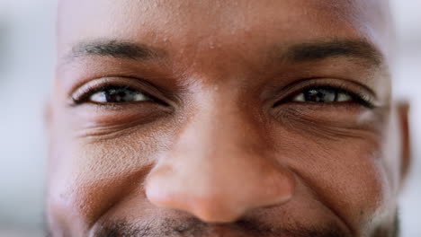 Enfoque-Ocular,-Rostro-De-Hombre-Negro-Y-Retrato-De-Ojos.