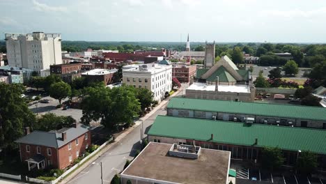 Aerial-tiltup-of-Salisbury-NC-Skyline-in-Rowan-County-NC