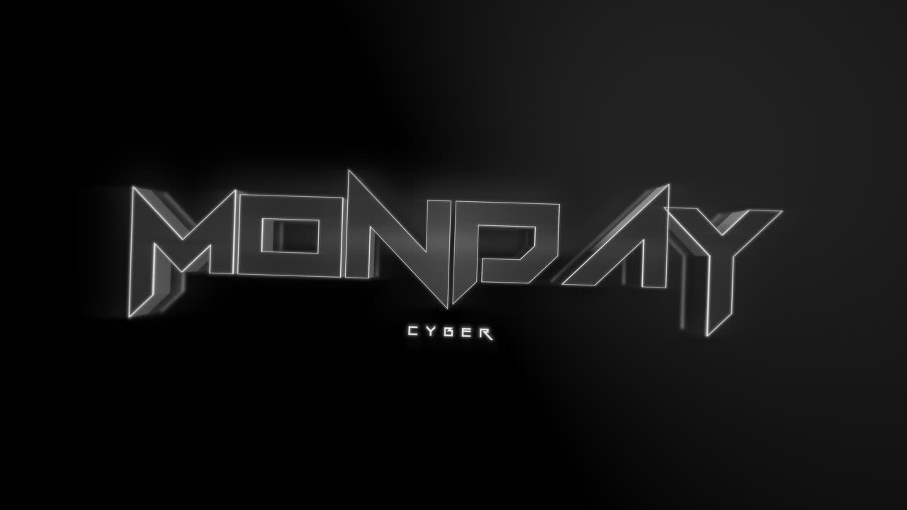 Fascino Oscuro: Testo monocromatico Cyber Monday su sfumatura