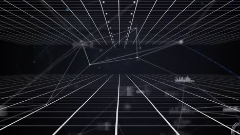 animación de la red de conexiones y estadísticas sobre la red