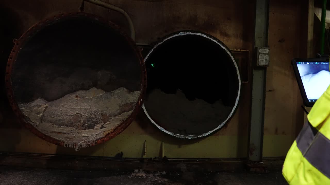 piloto de inspección de aviones no tripulados maniobra de aeronaves dentro de tanques de calderas peligrosas