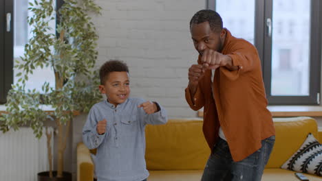 father and son having fun