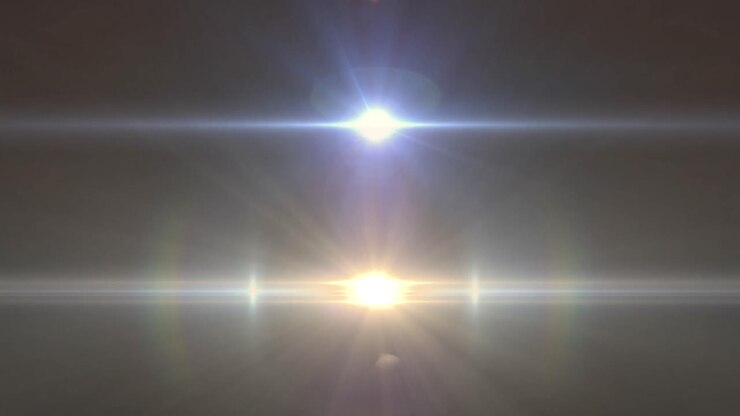 Animatie van lichtsporen en lichtpunten op zwarte achtergrond