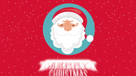 happy merry christmas card with santa claus head