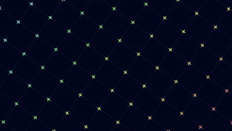 Vibrant-grid-of-colorful-dots-on-black-background