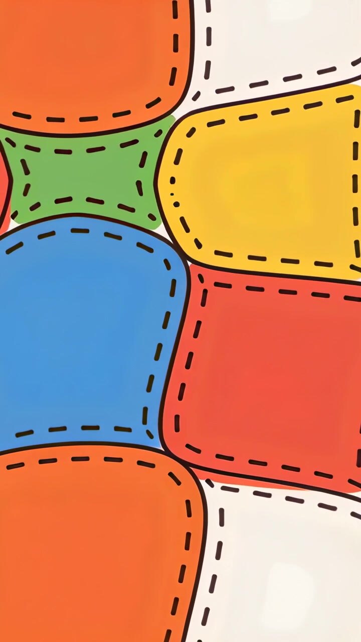 Vertical video: Panning camera after clip start, revealing fabric closeup to reveal colored patches