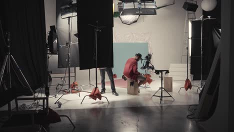 behind the scenes of a motion picture film at the studio