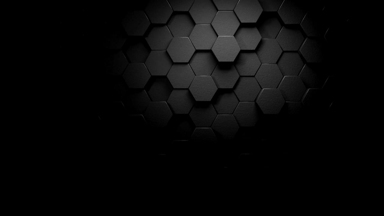 hermosos hexágonos gris oscuro en la superficie transformándose con una fuerte iluminación en animación 3d sin costuras, diseño de movimiento abstracto de fondo video 4k