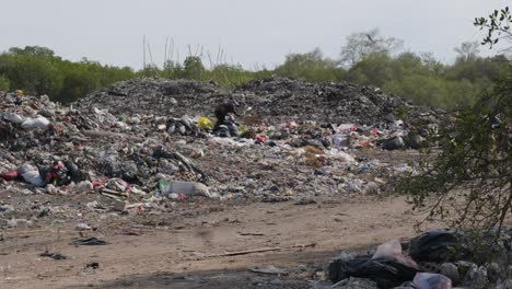 rubbish tip, landfill, waste area in lembongan bali static ground