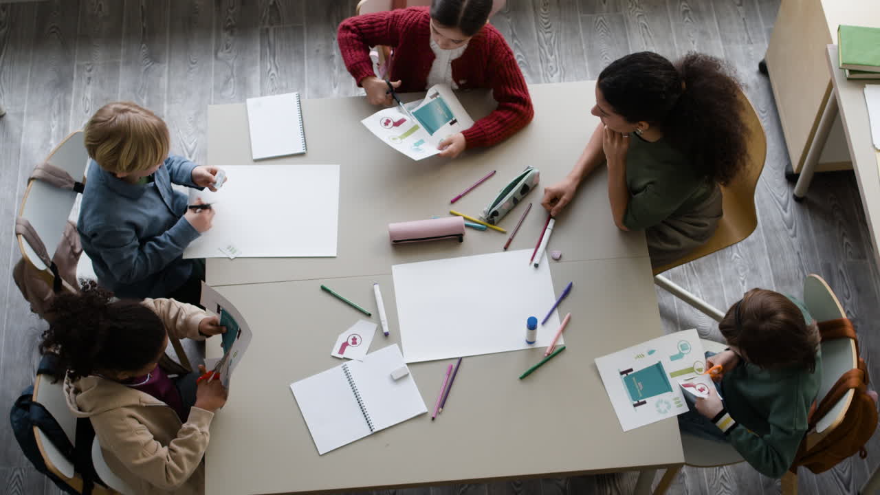 Children in an art class