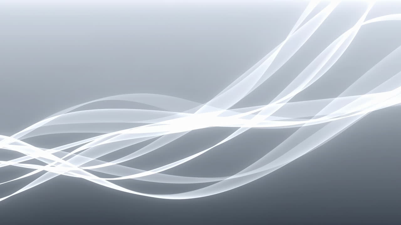 Abstract Flowing White Lines on Gray Gradient Background