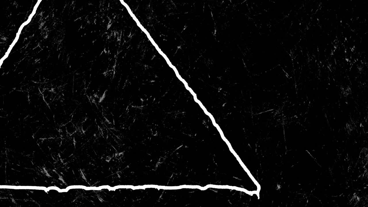 Animated White Triangle Outline on Grunge Black Background