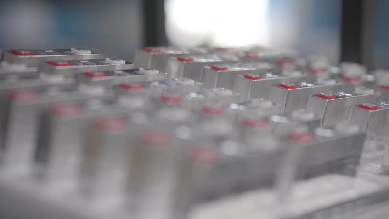 트레이의 리튬 이온 배터리 상자