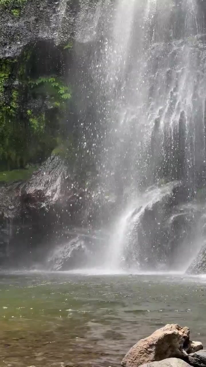 Air Terjun Indah Mengalir ke Kolam Alami di Hutan