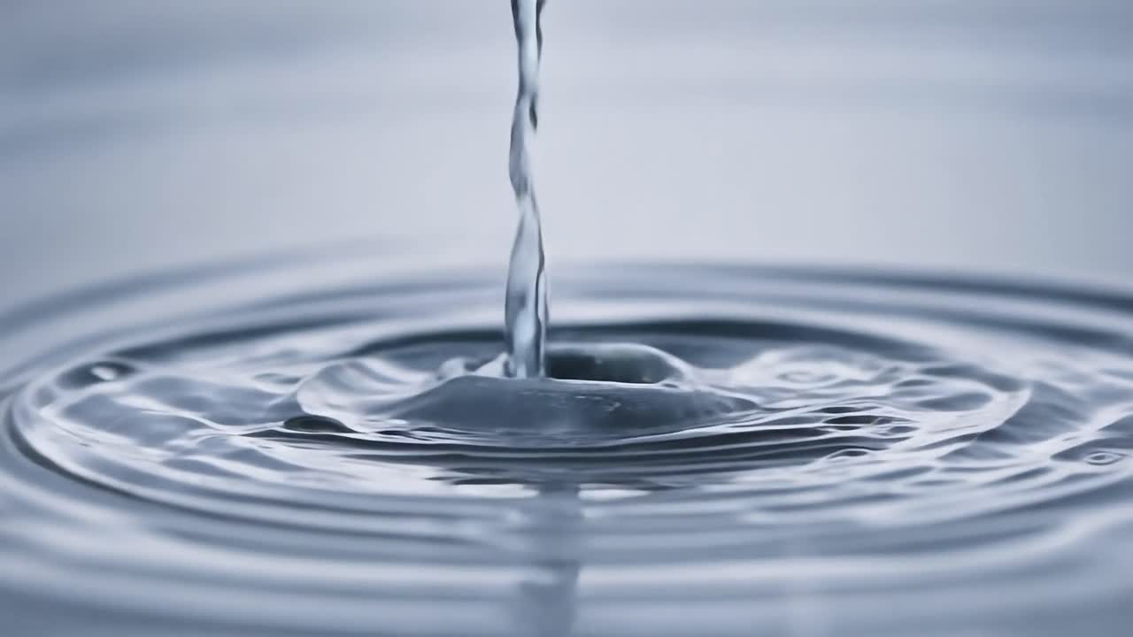 물 한 방울 이 차분 한 수영장 에 어지는 것