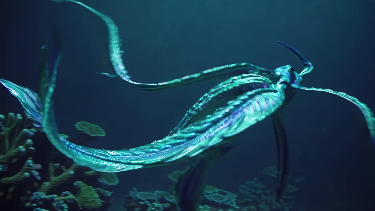 Underwater video captures a mythical sea creature swimming gracefully