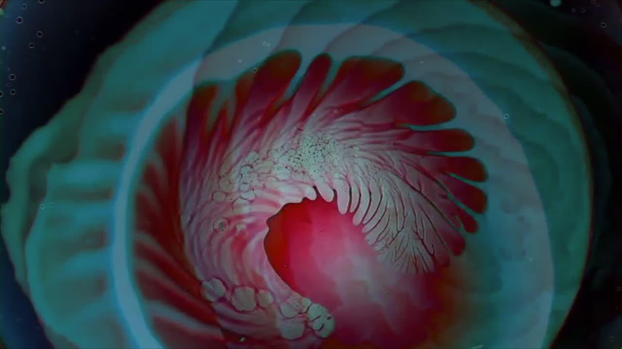 Liquid light effect with BZ reaction in green and red