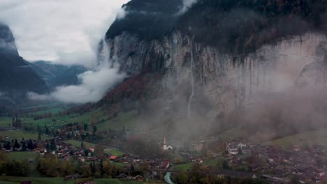 lauterbrunnen town located in the swiss mountains