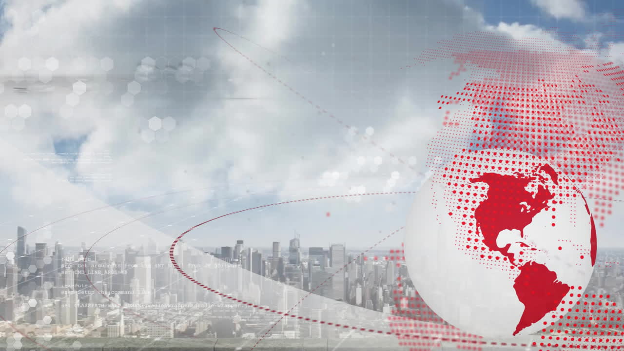 지구의 애니메이션과 도시 풍경에 대한 데이터 처리