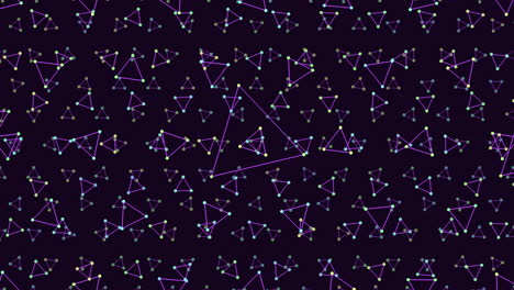 pattern of triangles and circles in purple and green