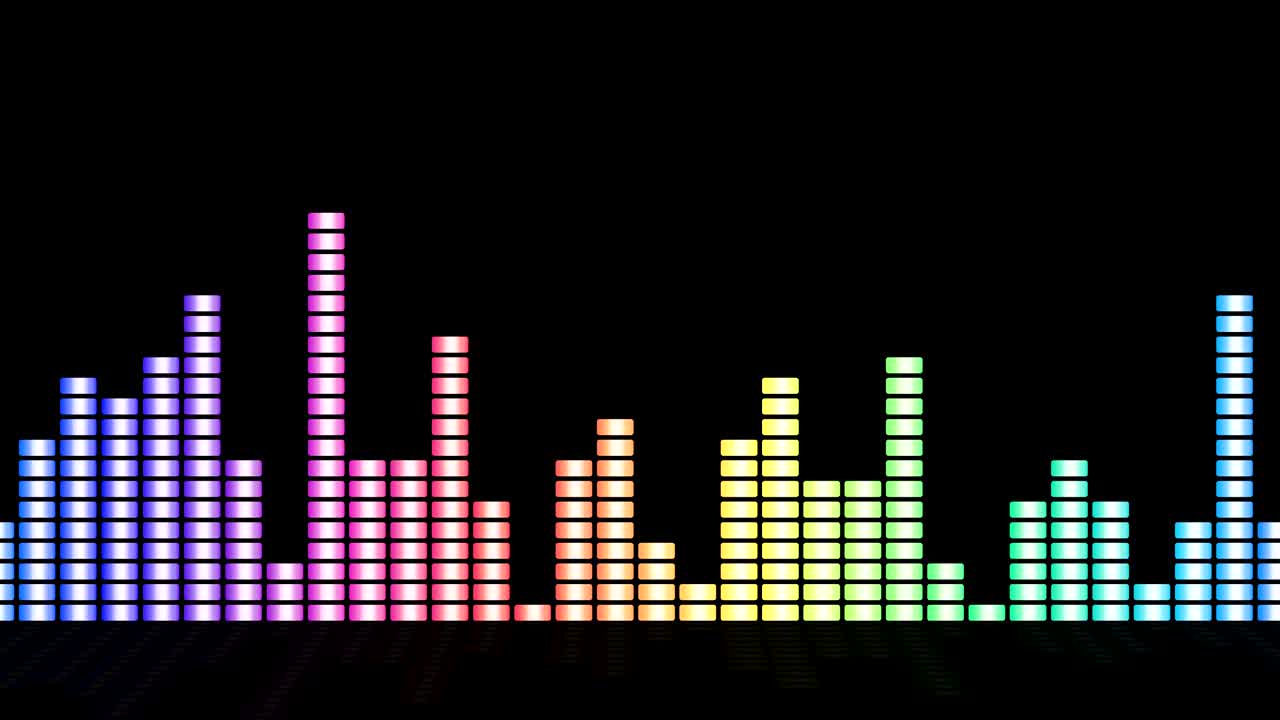 Audio equalizer isolated on black background