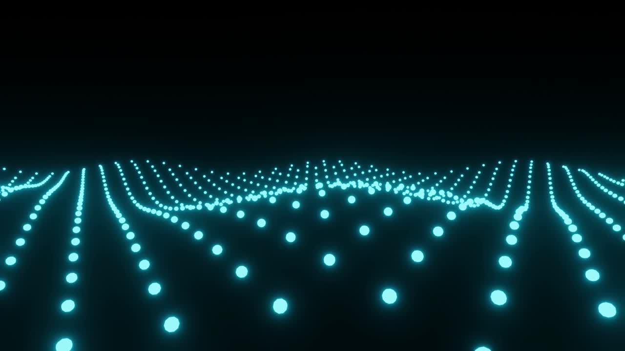 추상적인 미래주의 파란 입자 파동 기술 애니메이션 배경 3d 렌더링
