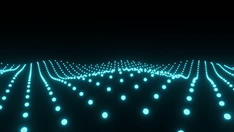abstracto futurista tecnología de ondas de partículas azules animación de fondo renderización 3d