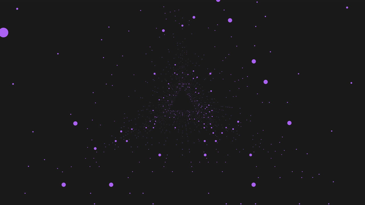 Purple spiral of bright and dark dots in a dark background