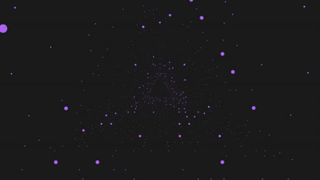 espiral púrpura de puntos brillantes y oscuros en un fondo oscuro